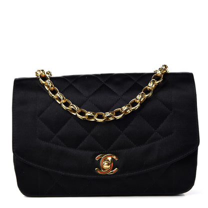 Chanel Satin Quilted Evening Flap Black 1 of 9