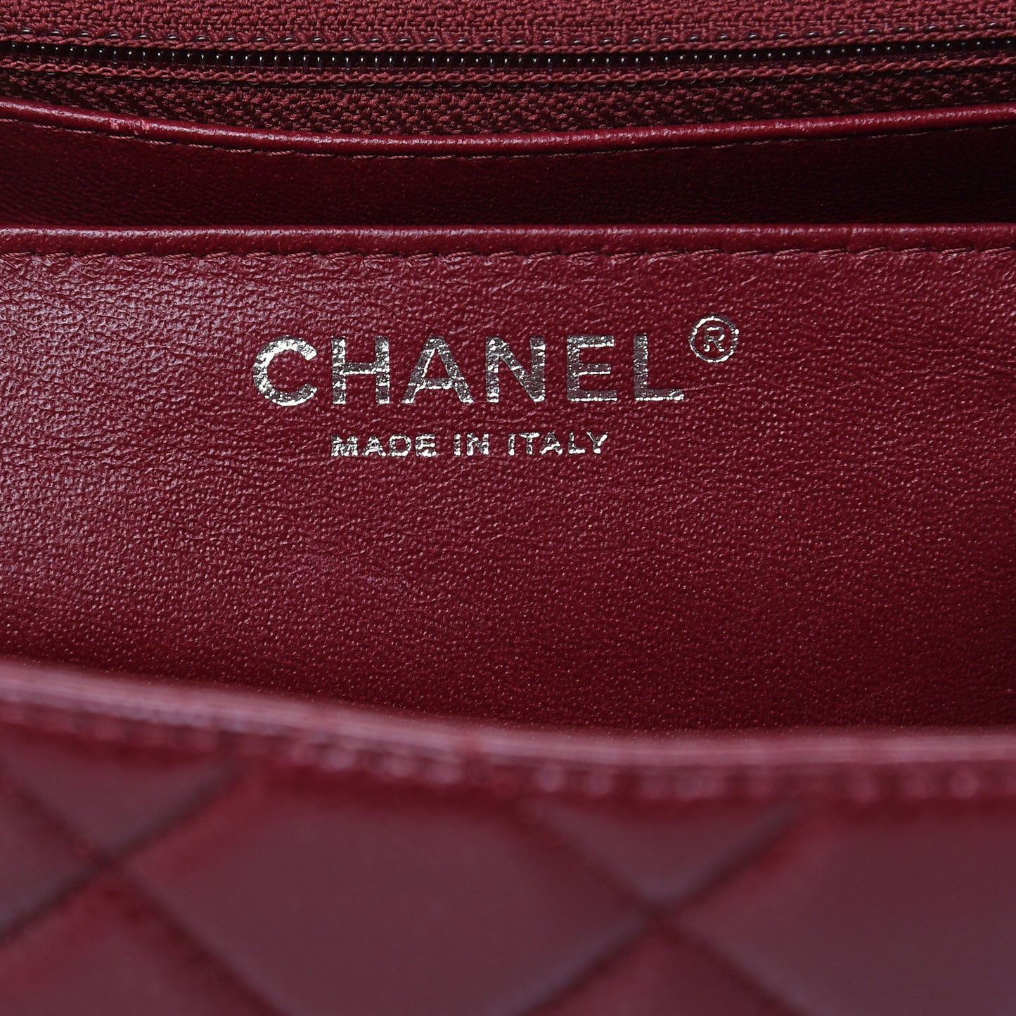 Caviar Quilted Jumbo Single Flap Dark Red