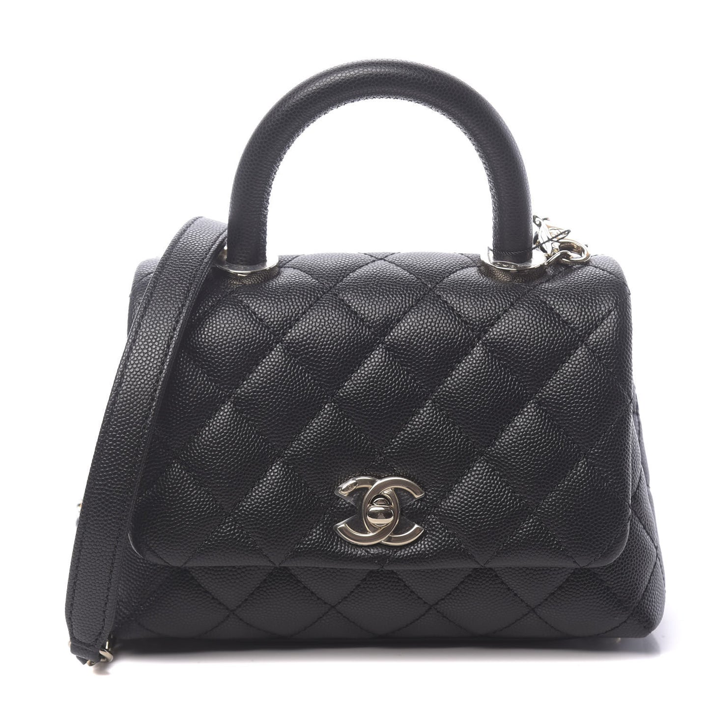 Caviar Quilted Extra Mini Coco Handle Flap Black