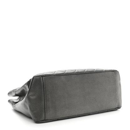 Chanel Metallic Caviar Quilted Grand Shopping Tote GST Dark Silver 4 of 14
