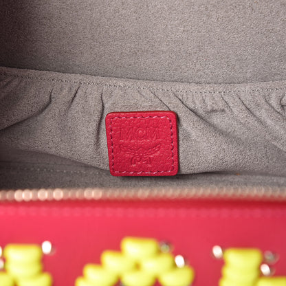 MCM Calfskin Neon Studded Rockstar Vanity Case Love Potion 8 of 10