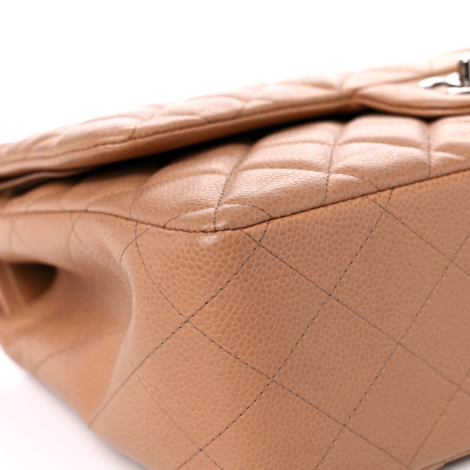 Chanel Caviar Quilted Jumbo Double Flap Light Brown 8 of 17