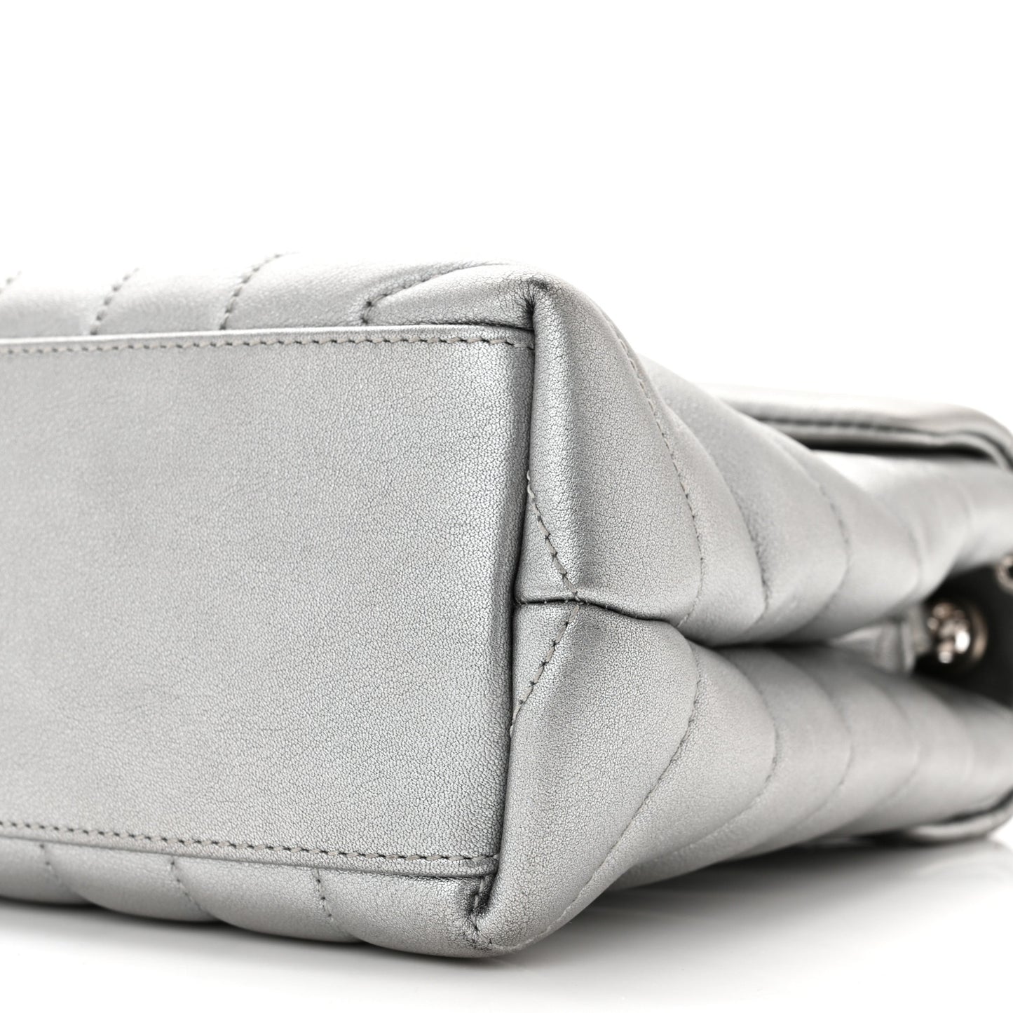 Metallic Calfskin Y Quilted Monogram Small Loulou Chain Satchel