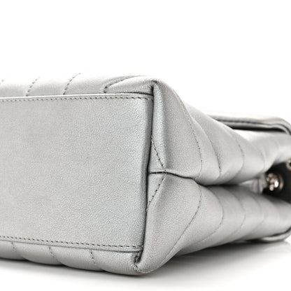 Saint Laurent Metallic Calfskin Y Quilted Monogram Small Loulou Chain Satchel 9 of 11