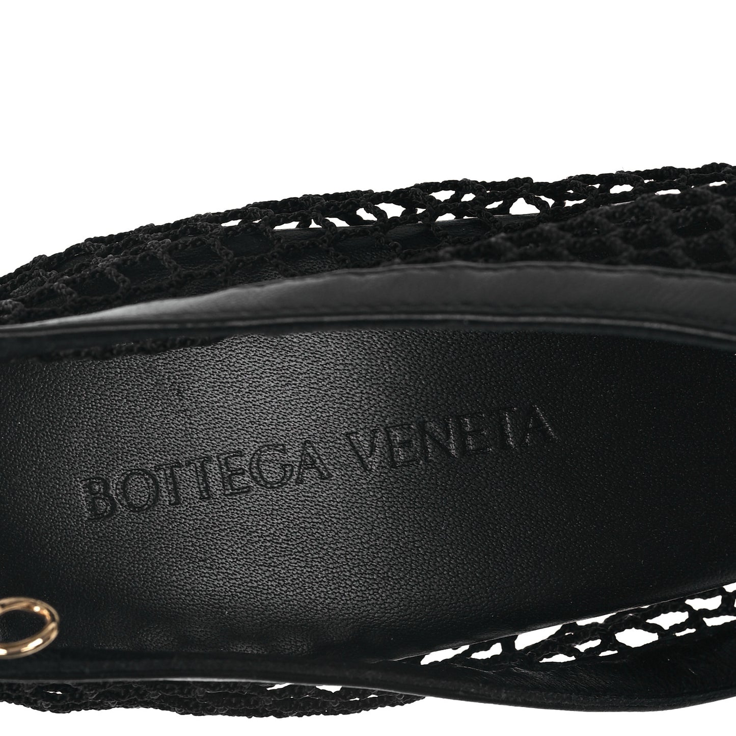 Mesh Nappa Chunky Chain Sandals 41 Black