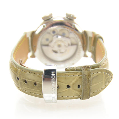 Louis Vuitton Stainless Steel Alligator 41mm Tambour Reveil GMT Automatic Watch 4 of 8