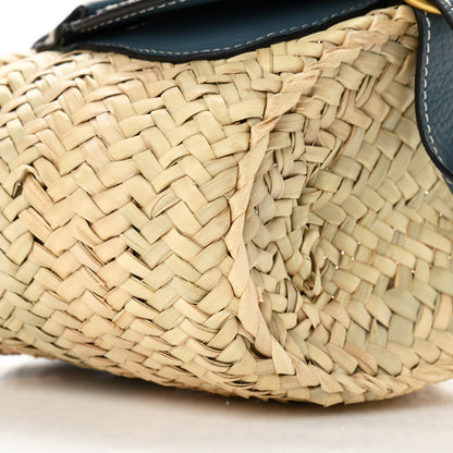 Chloe Raffia Small Grain Calfskin Small Marcie Basket Mirage Blue 11 of 12