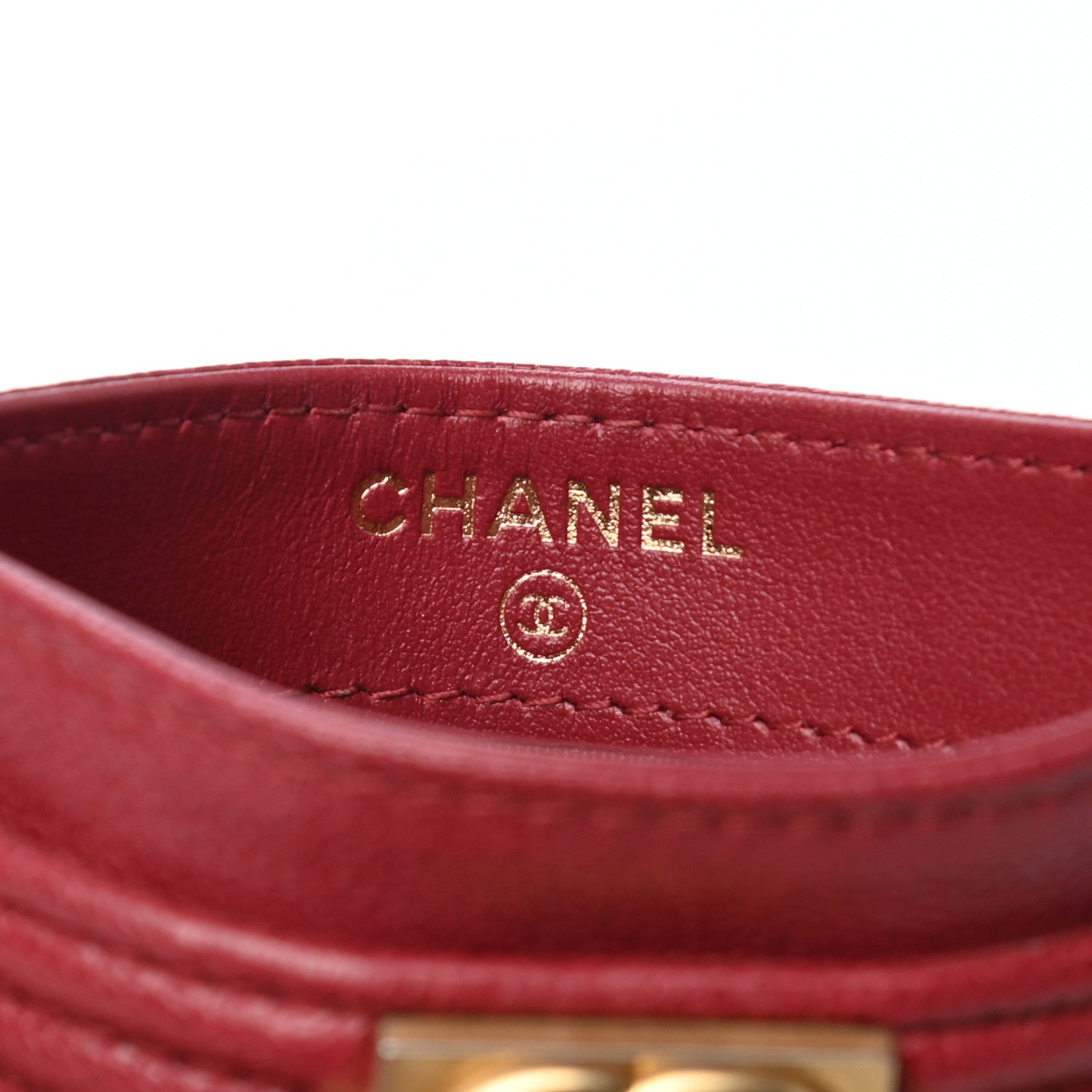 Chanel Caviar Quilted Boy Card Holder Red 5 of 8