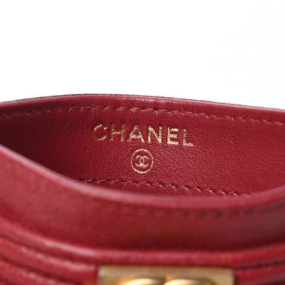 Chanel Caviar Quilted Boy Card Holder Red 5 of 8