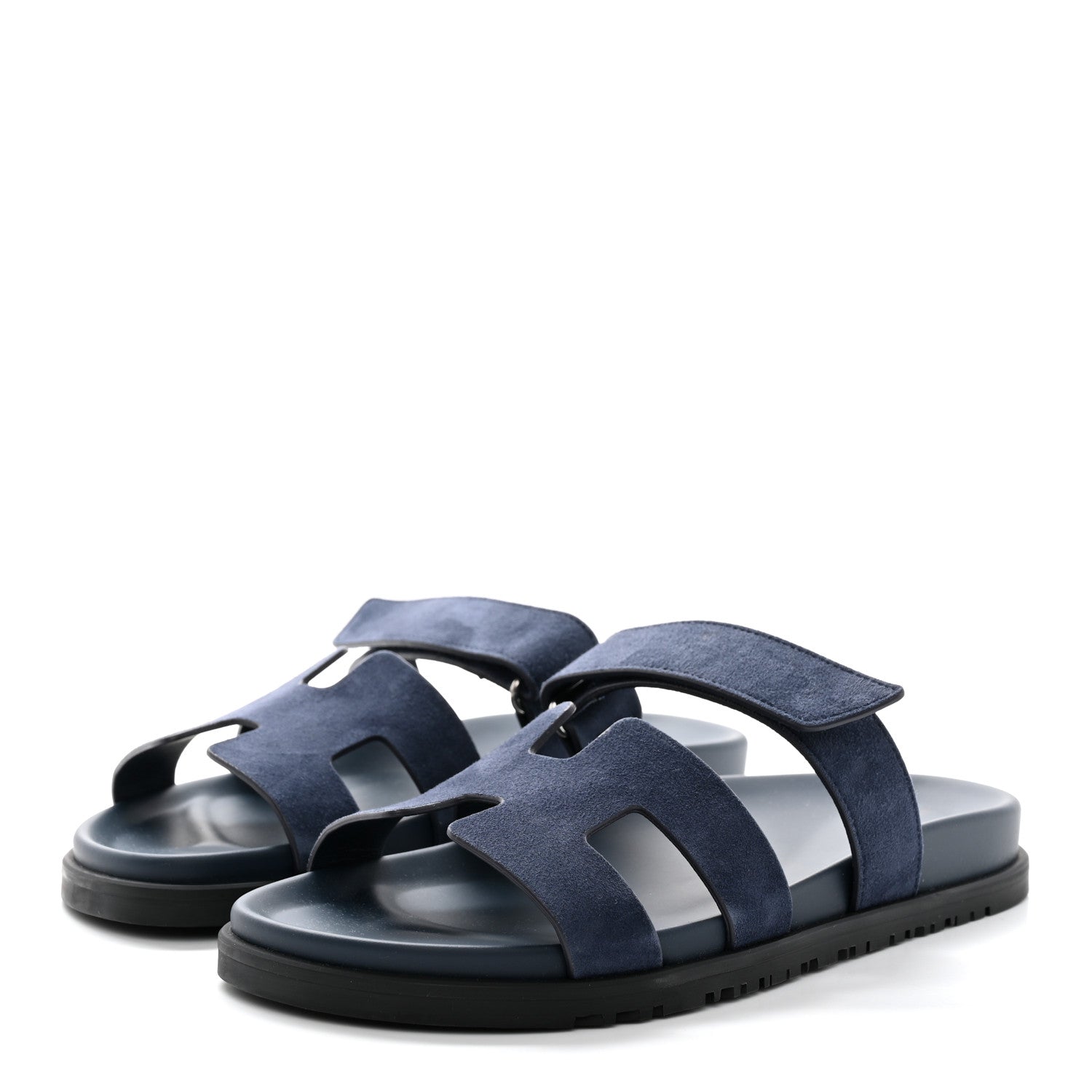 Hermes Suede Goatskin Womens Chypre Sandals 40 Bleu Celeste 3 of 9