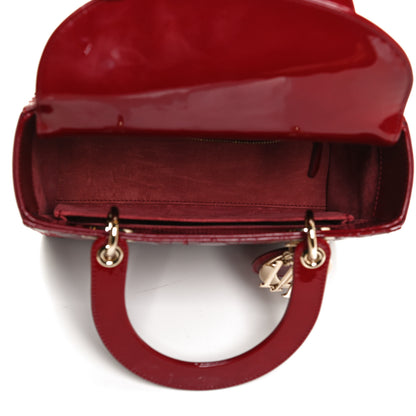 Christian Dior Patent Cannage Medium Lady Dior Red 5 of 11