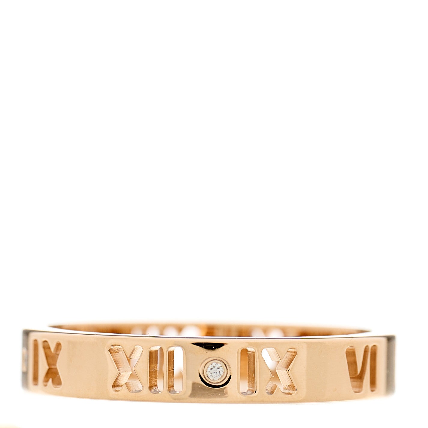 Tiffany 18K Rose Gold Diamond Atlas Pierced Ring 55 7.25 1 of 4