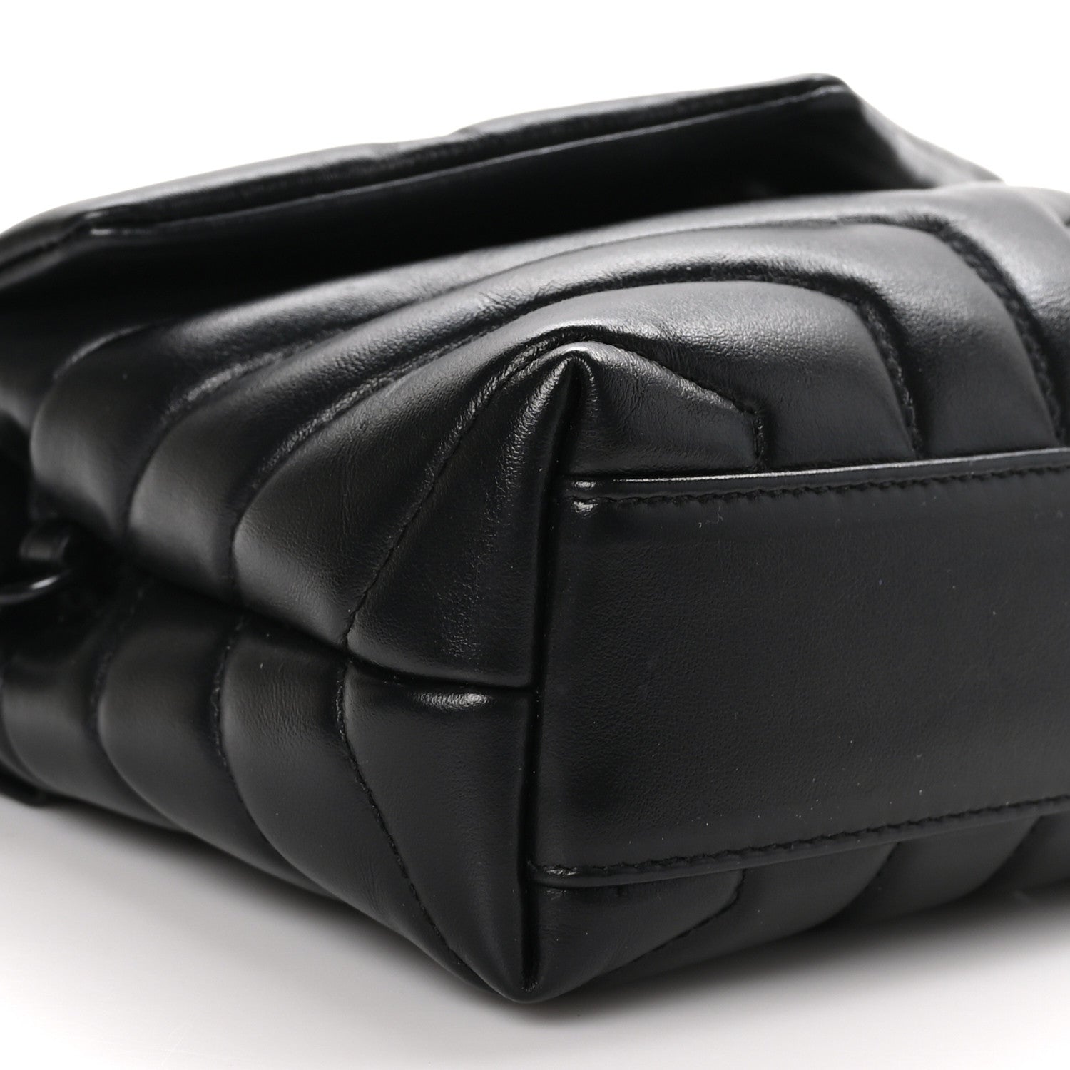 Saint Laurent Calfskin Y Quilted Monogram Monochrome Toy Loulou Crossbody Bag Black 9 of 10