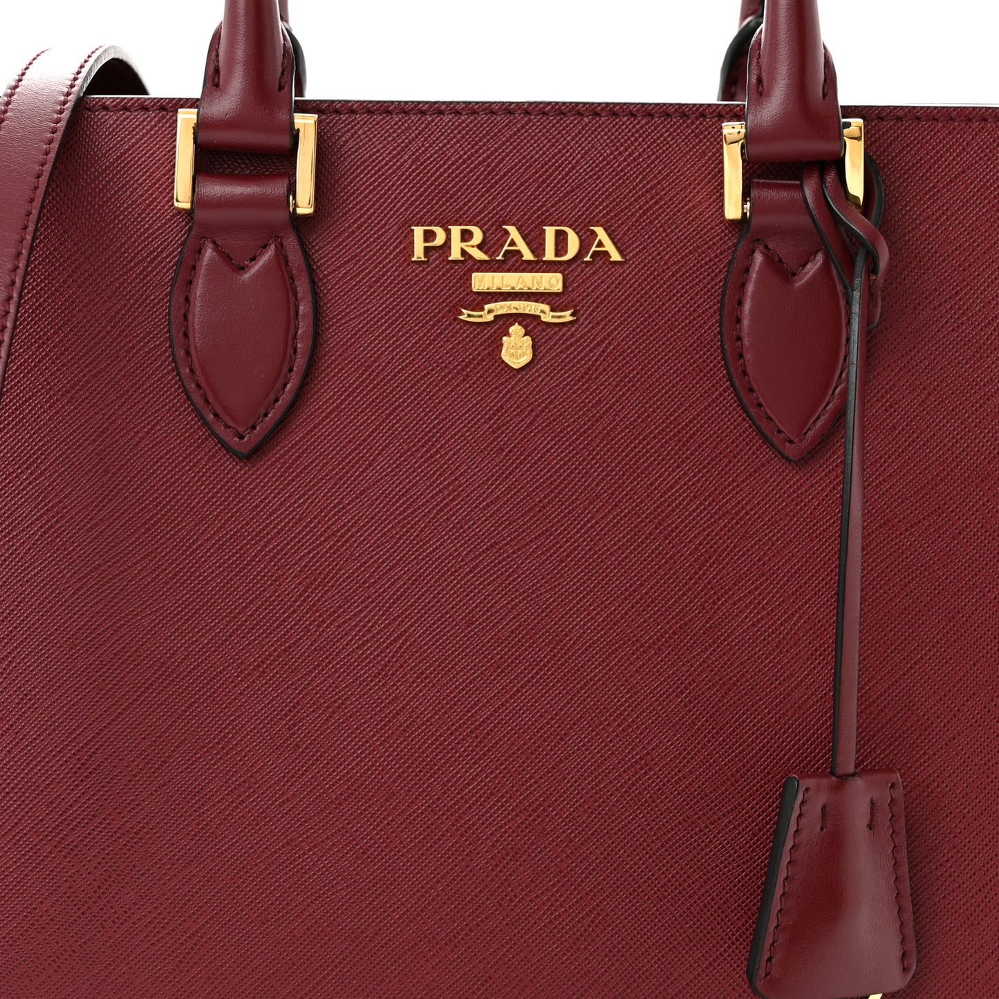 Saffiano Soft Calfskin Small Zippered Tote Cerise