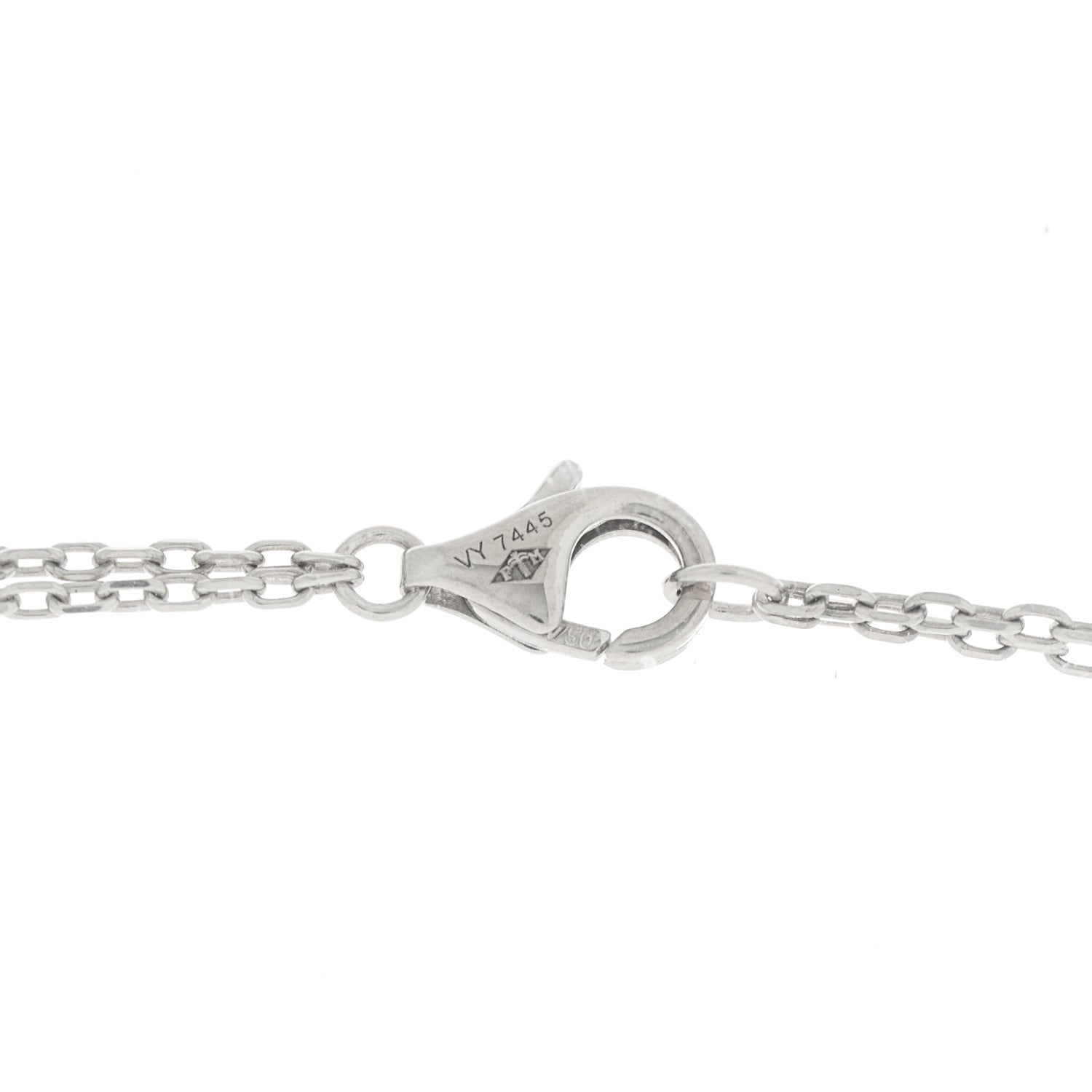 Cartier 18K White Pink Gold Diamond Three Ring LOVE Pendant Necklace 4 of 5