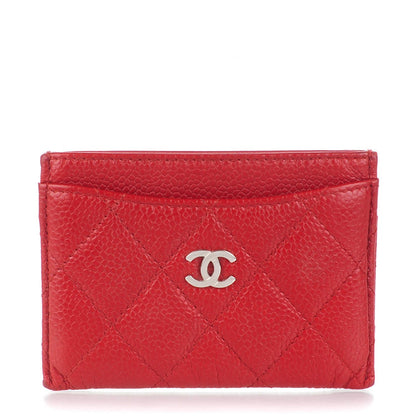Chanel Caviar Quilted Card Holder Red 1 of 8