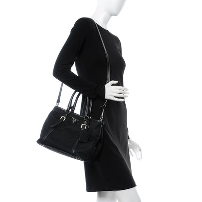 Prada Tessuto Nylon Soft Calf Tote Nero Black 2 of 10