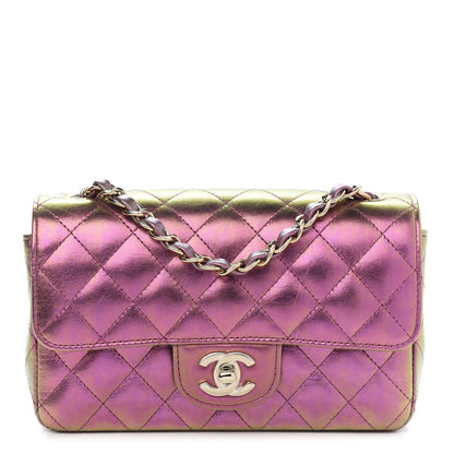 Chanel Iridescent Lambskin Quilted Mini Rectangular Flap Purple 1 of 9