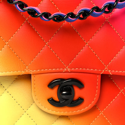 Chanel Calfskin Quilted Medium Rainbow Double Flap Multicolor 9 of 11