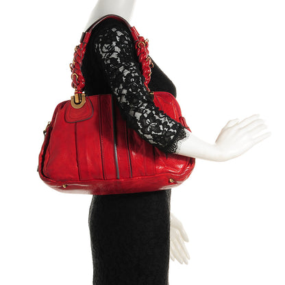 Chloe Leather Heloise Satchel Red 2 of 10