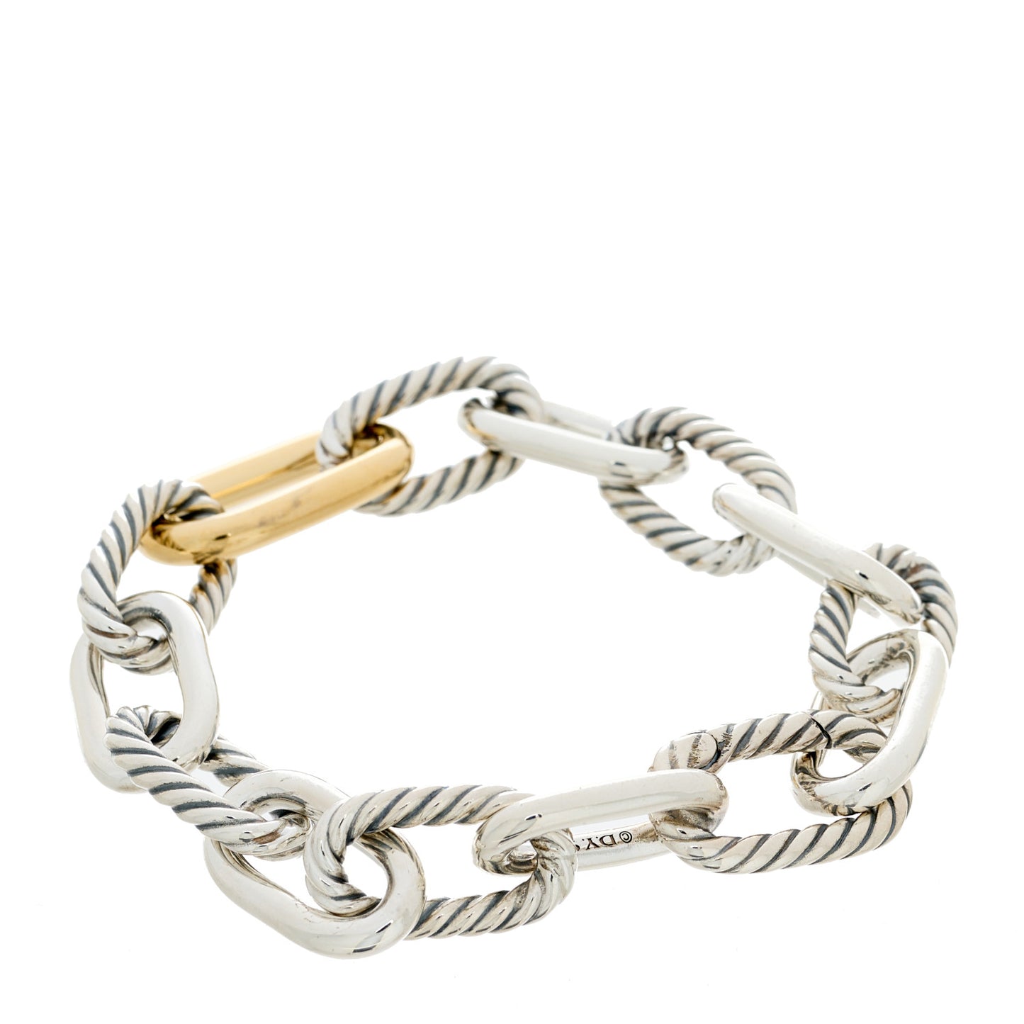 Sterling Silver 18K Yellow Gold 11mm Madison Chain Bracelet