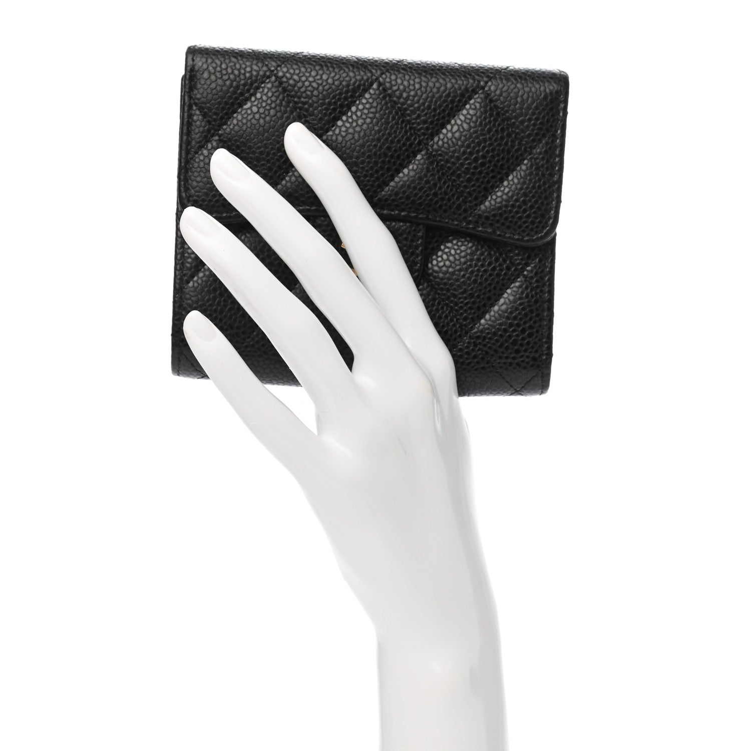 Chanel Caviar Quilted Compact Flap Wallet Black 2 of 7