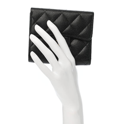Chanel Caviar Quilted Compact Flap Wallet Black 2 of 7