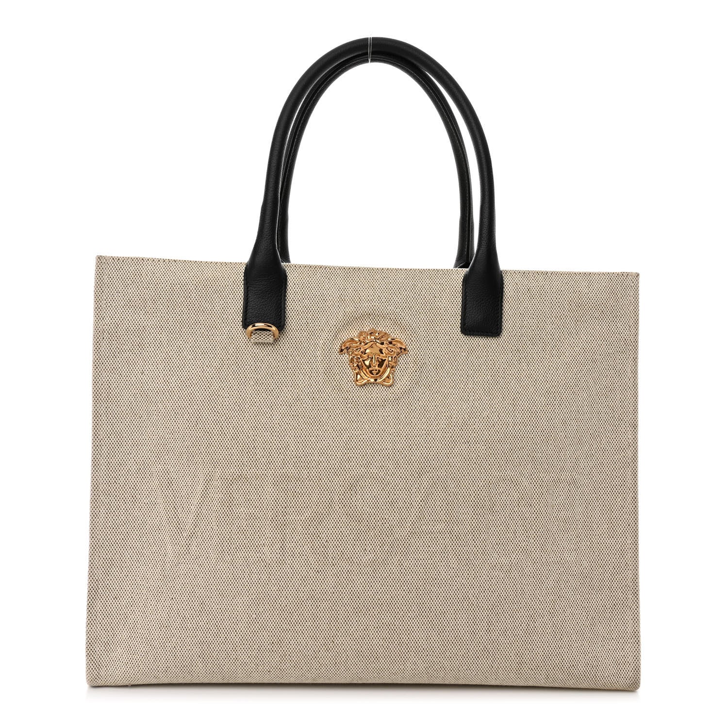 Versace Canvas Calfskin La Medusa Tote Bag Beige 1 of 11
