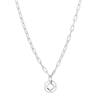 Cartier 18K White Gold Spartacus Chain Pasha Pendant Necklace 1 of 5