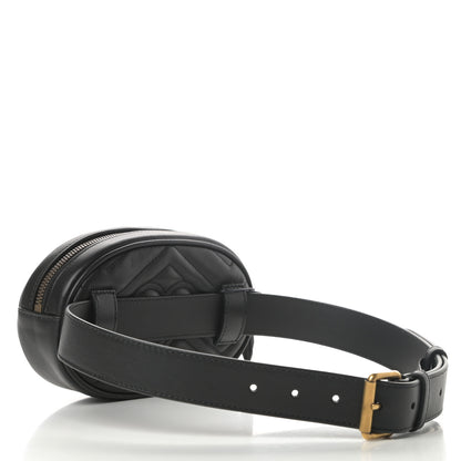 Gucci Calfskin Matelasse GG Marmont Belt Bag 75 30 Black 3 of 12