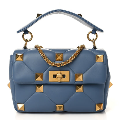 Valentino Garavani Nappa Medium Roman Stud Shoulder Bag Niagara 1 of 8