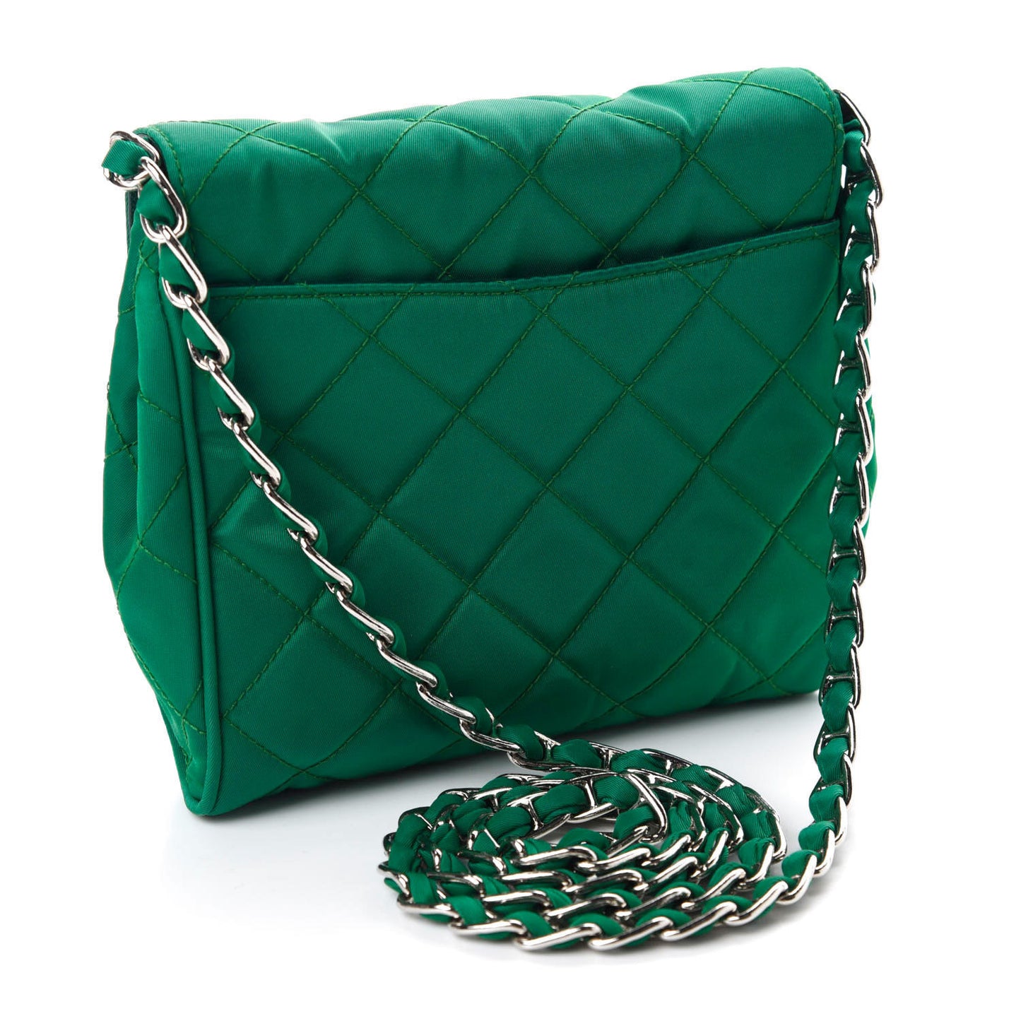 Nylon Tessuto Impuntu Quilted Flap Oleandro