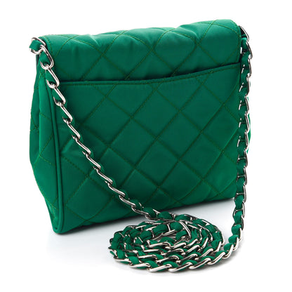 Prada Nylon Tessuto Impuntu Quilted Flap Oleandro 3 of 10