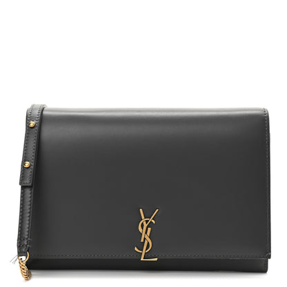 Saint Laurent Glossy Calfskin Monogram Chain Wallet Storm 1 of 8