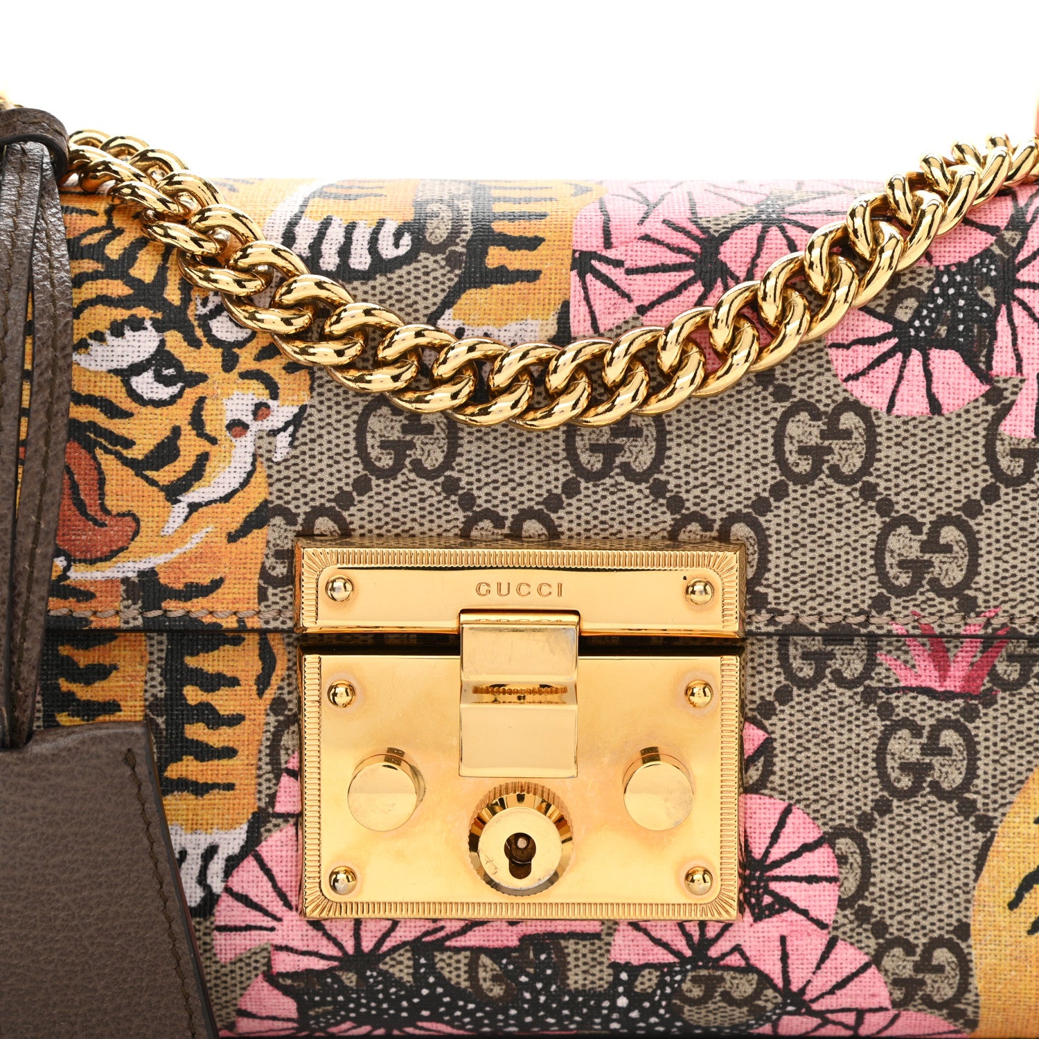 Gucci GG Supreme Monogram Bengal Small Padlock Shoulder Bag Beige Pink 7 of 9