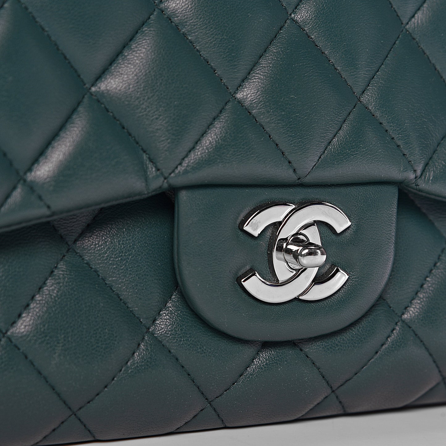 Lambskin Quilted Maxi Single Flap Turquoise