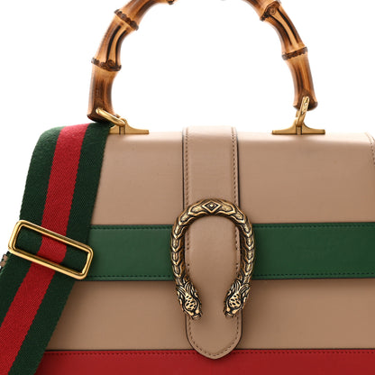 Gucci Calfskin Bamboo Web Medium Dionysus Top Handle Bag Camelia Bright Evergreen Hibiscus Red 8 of 15
