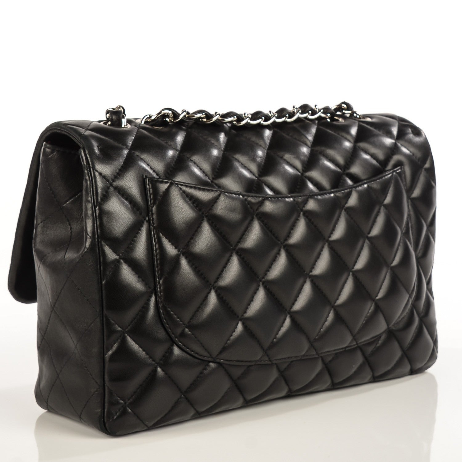 Chanel Lambskin Quilted Jumbo Single Flap Black 7 of 21