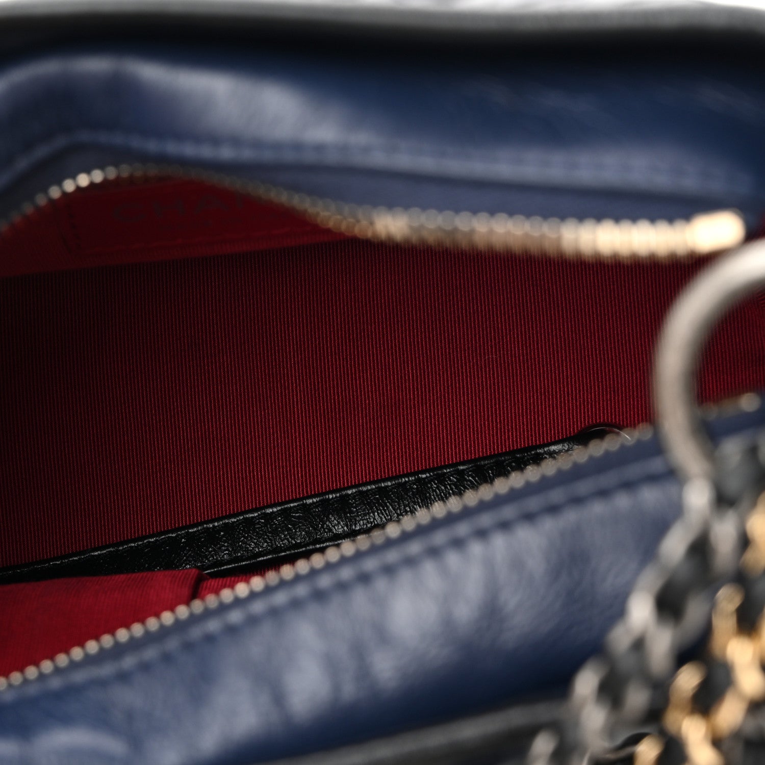 Chanel Aged Calfskin Quilted Small Gabrielle Hobo Navy Black 5 of 13