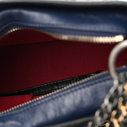 Chanel Aged Calfskin Quilted Small Gabrielle Hobo Navy Black 5 of 13