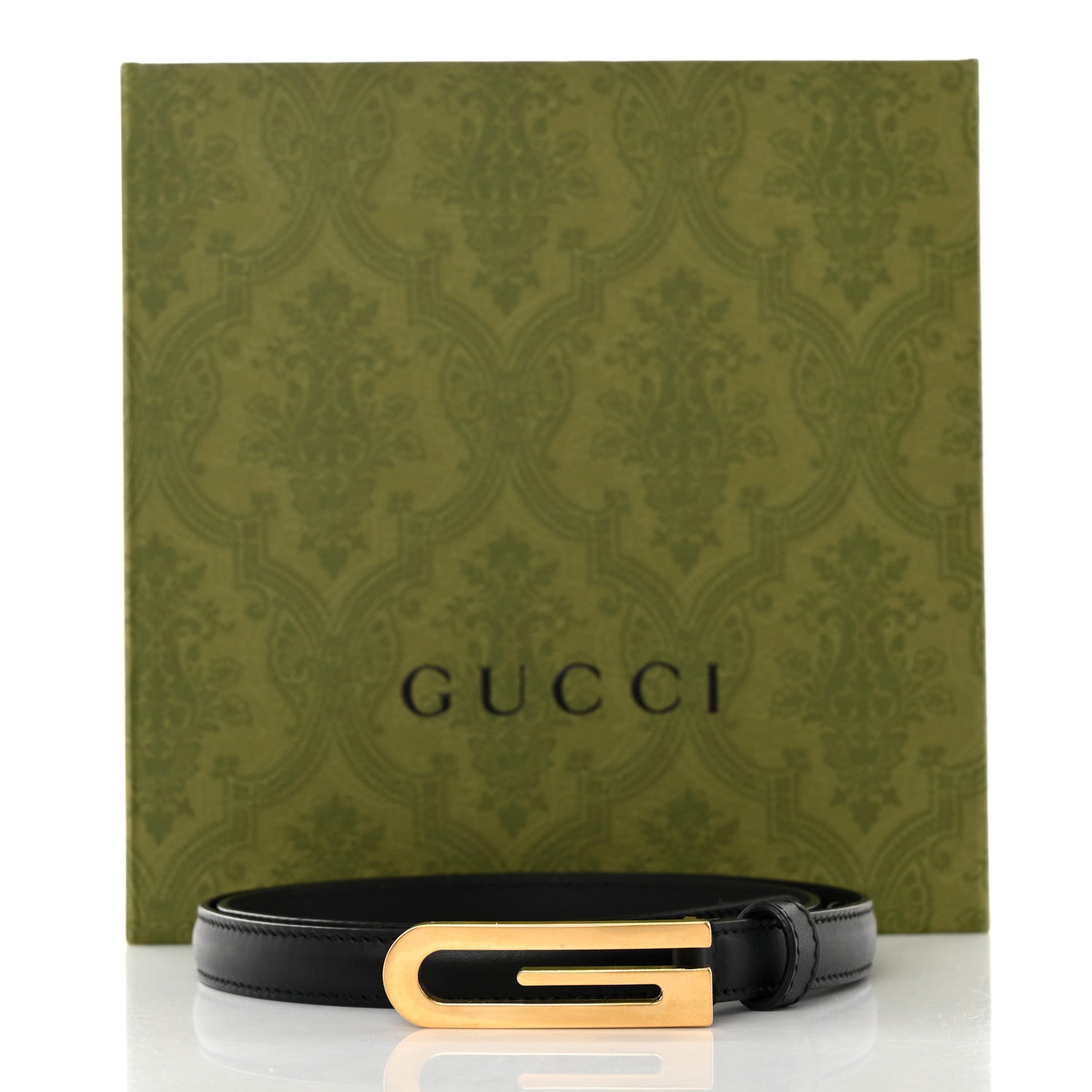 Gucci Calfskin G Logo 13mm Belt 75 30 Black 6 of 6