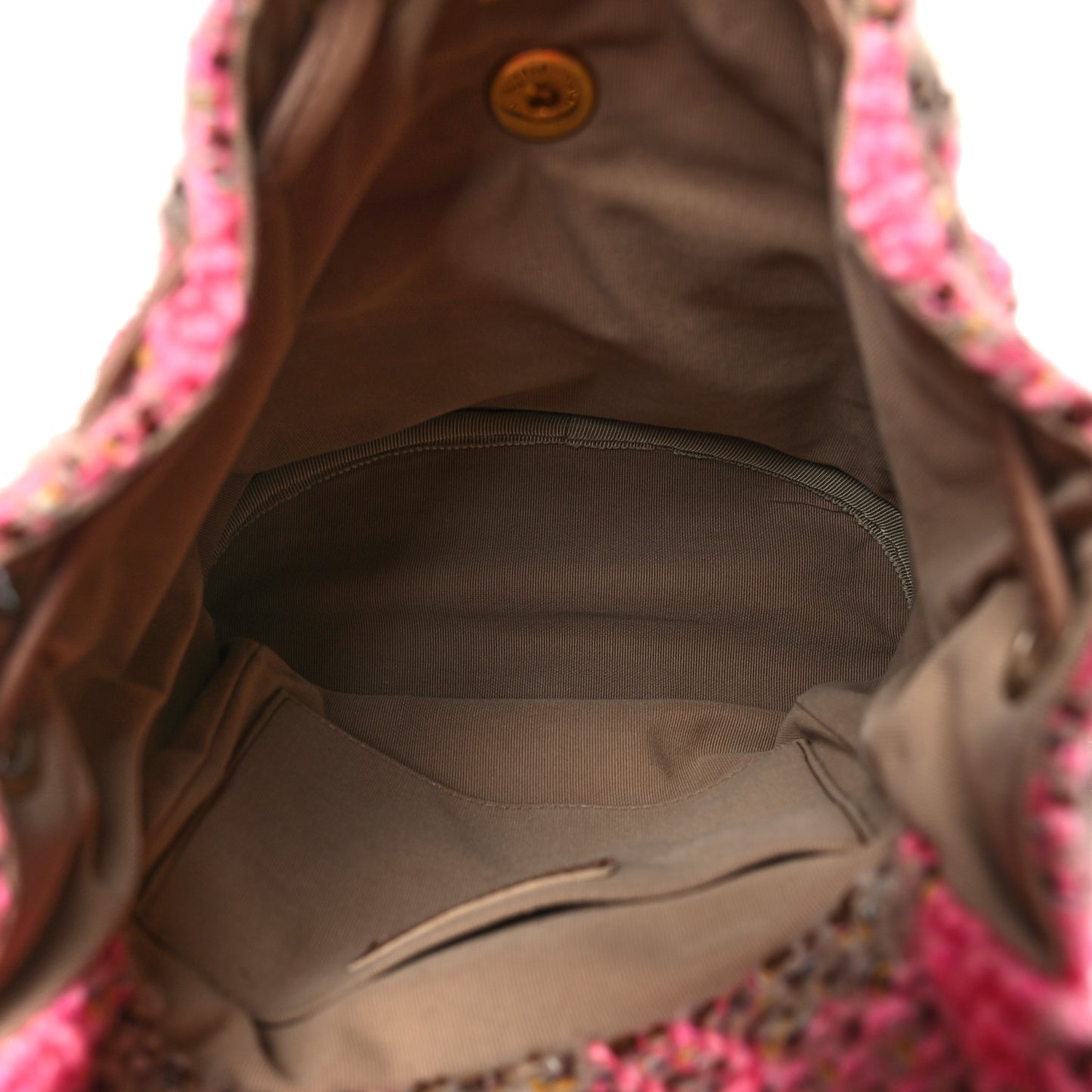 Wool Tweed Elegant Backpack Pink Brown