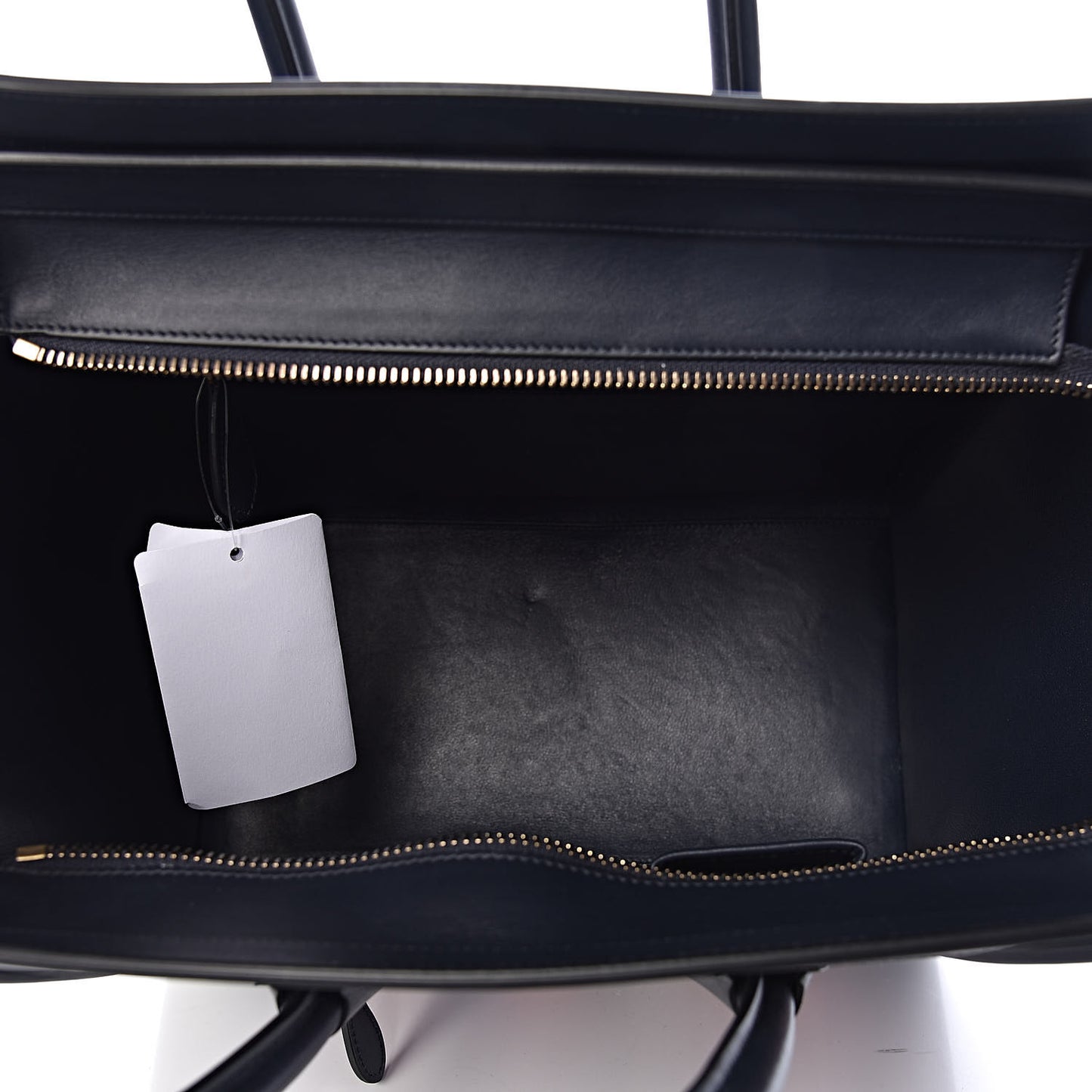 Smooth Calfskin Striped Cotton Canvas Mini Luggage Navy Blue