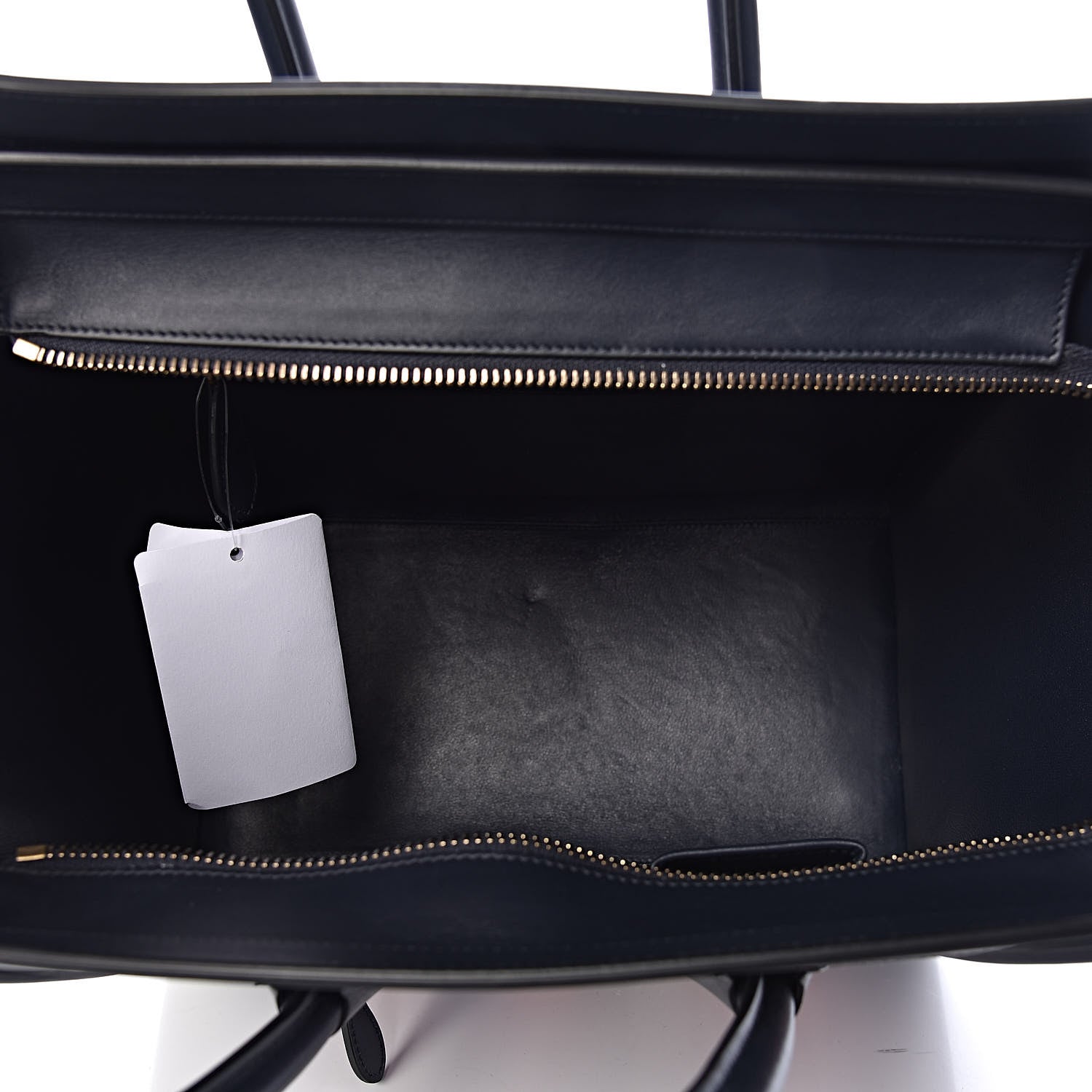 Celine Smooth Calfskin Striped Cotton Canvas Mini Luggage Navy Blue 5 of 11