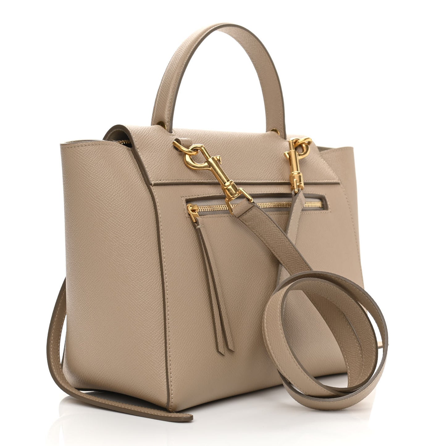 Grained Calfskin Mini Belt Bag Light Taupe
