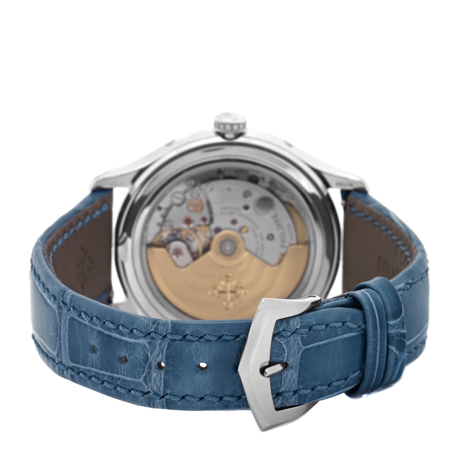 Patek Philippe 18K White Gold Alligator Diamond Bezel 38mm Annual Calendar Automatic Watch 4947G-010 3 of 5