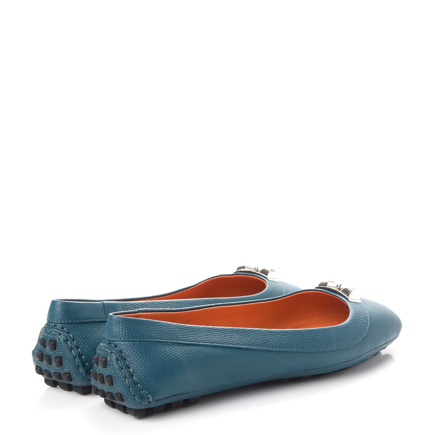 Hermes Epsom Liberty Ballerina Flats 36.5 Bleu Curacao 4 of 8