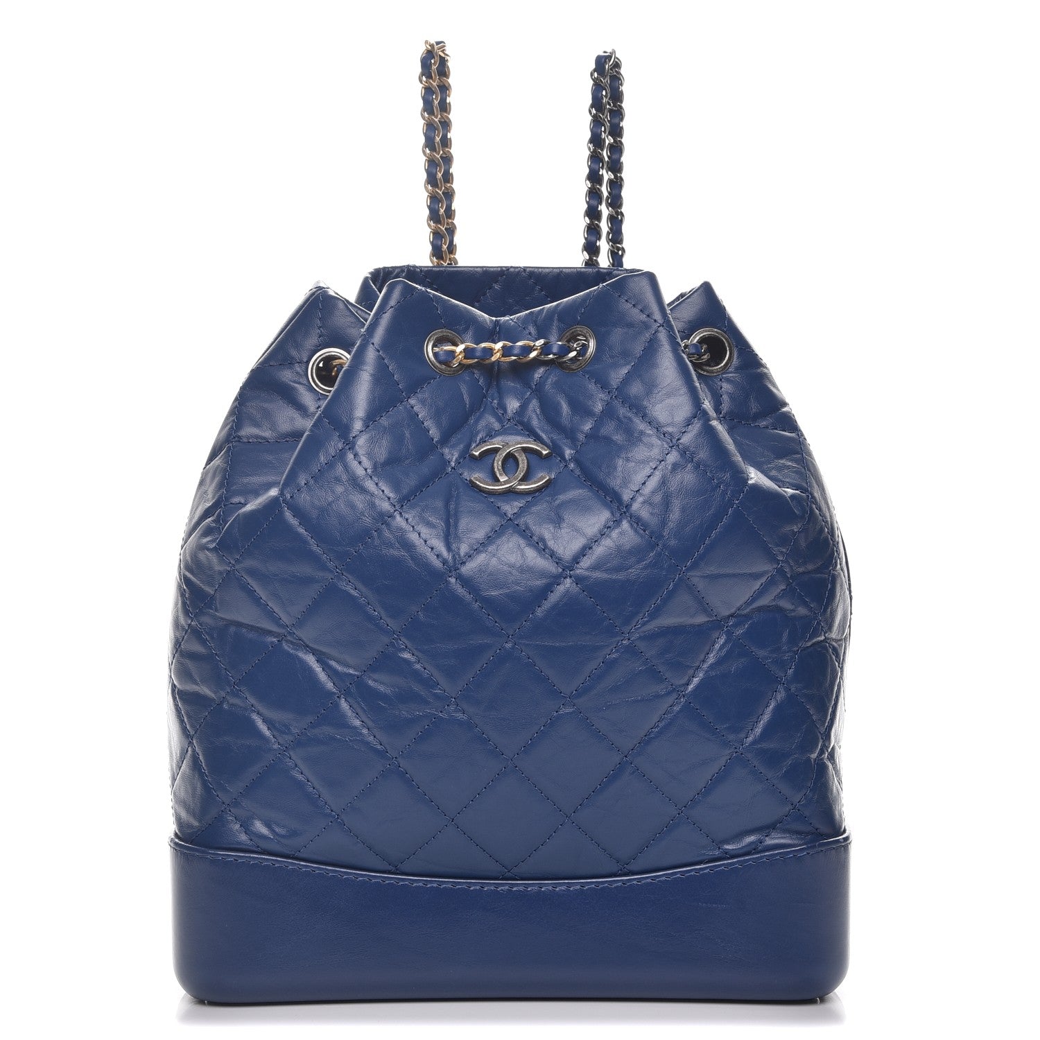 Chanel Aged Calfskin Quilted Gabrielle Backpack Dark Blue 1 of 8
