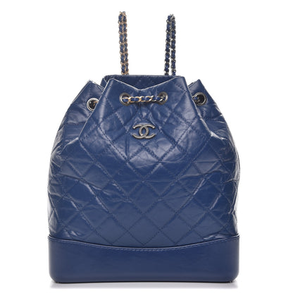 Chanel Aged Calfskin Quilted Gabrielle Backpack Dark Blue 1 of 8