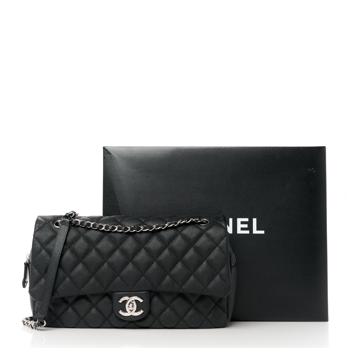 Caviar Quilted Jumbo Easy Flap Black